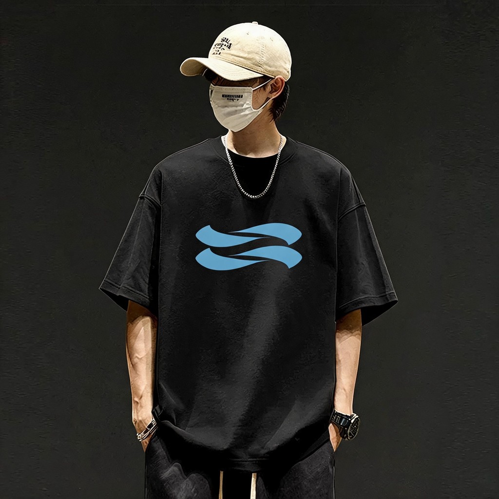 TEE·SHOP🍀เสื้อยืด oversize เสื้อเท่ๆ เกาหลี " Blue Wave " เสื้อแฟชั่นใ เกาหลีสไตล์ พิมพ์ลาย ผ้านิ่มใส่สบาย S-3XL COD📦