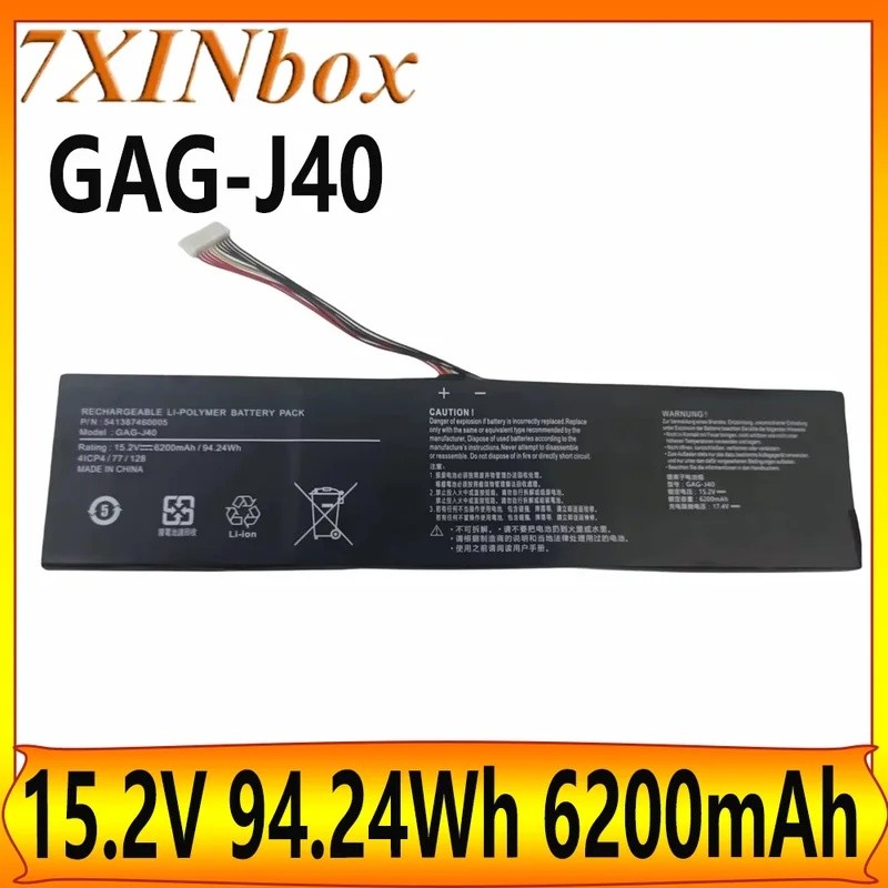 7XINbox 94.24Wh GAG-J40 15.2V 6200mAh แบตเตอรี่แล็ปท็อปสําหรับ Gigabyte Aero14-V7 14-K7 15W 15X Aoru