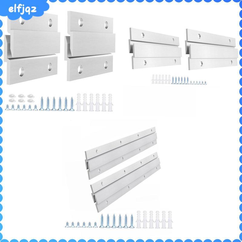 [elfjqz] 4x Cleat Picture Hanger Aluminium Alloy Z Hanger Hooks Hardware Wall Mounting Brackets สําห
