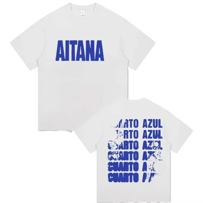เสื้อยืดพิมพ์ลายทัวร์ Aitana Cuarto Azul 2026 สำหรับแฟนฮิปฮอป เสื้อยืดแขนสั้นผ้าฝ้ายสำหรับผู้หญิงและ