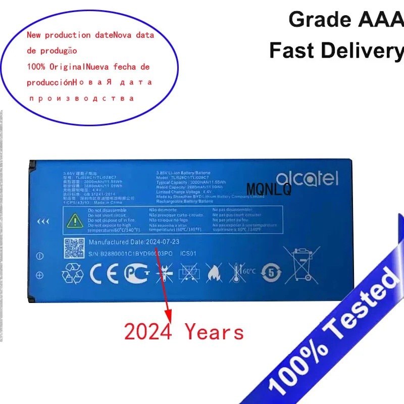 2024 ปี TLi028C1 TLi028C7 แบตเตอรี่เดิมสําหรับAlcatel 1A 5002F 1B 2020 5002D 5002X 5002A 5002I 5002M