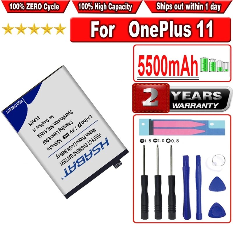 แบตเตอรี่ HSABAT 5500mAh BLP975 สําหรับ ONEPLUS 11