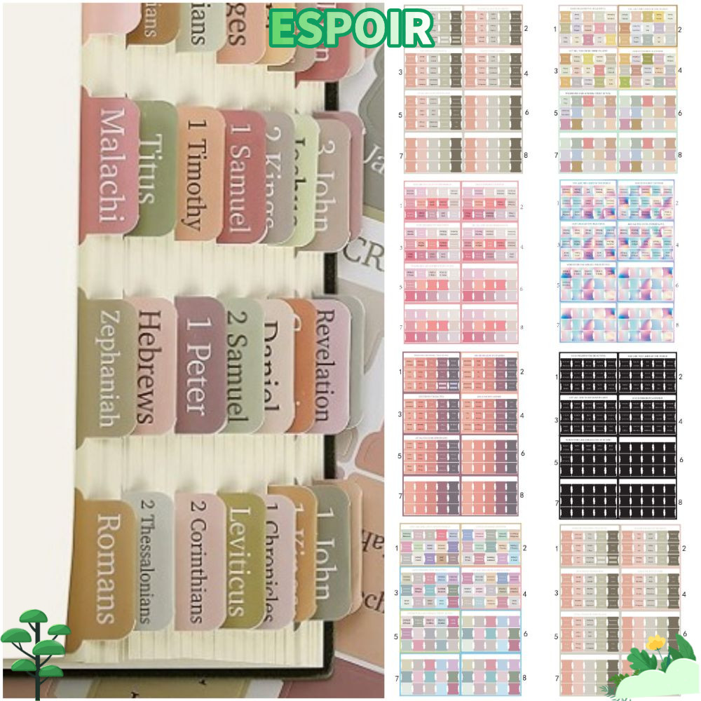 IESPOIRHA 120PCS Boho Bible Tabs, Laminated Multi-Color Laminated Bible Tabs, สีสัน Easy Navigation 