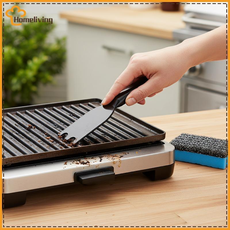 บ้าน 3 ชิ้น Grill Scraper ฟองน้ําชุดเป็นมิตรกับสิ่งแวดล้อม Griddle เครื่องมือทําความสะอาดสําหรับ Gro