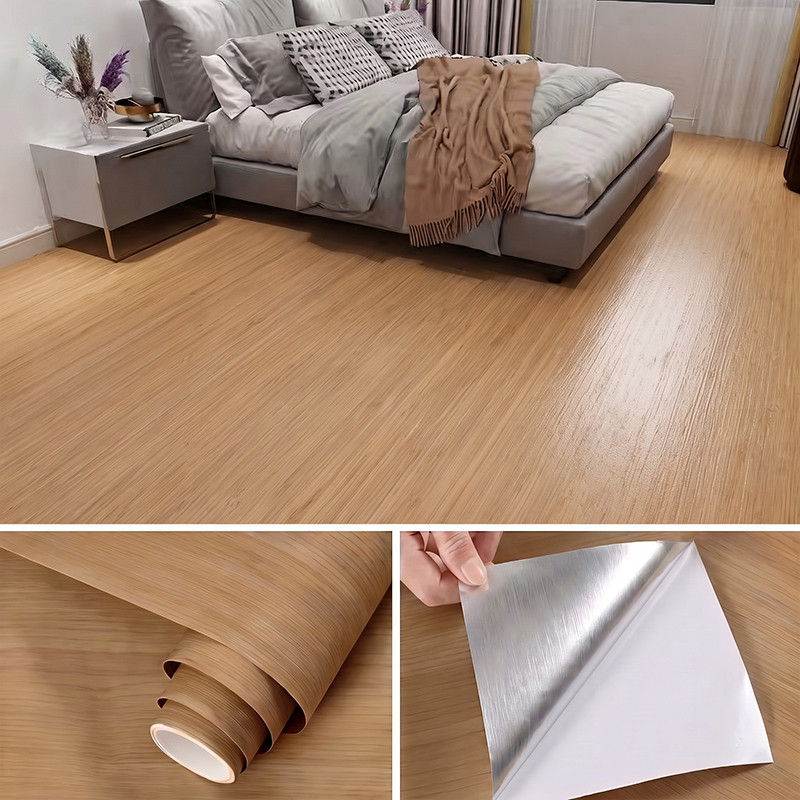 อลเปเปอร์ติดพื้นPVC สติ๊กเกอร์ติดพื้น วอลเปเปอร์ลายไม้ ขนาด60*3เมตร วอลเปเปอร์ติดพื้น กันน้ำกันลื่น ทนทาน มีกาวในตัว