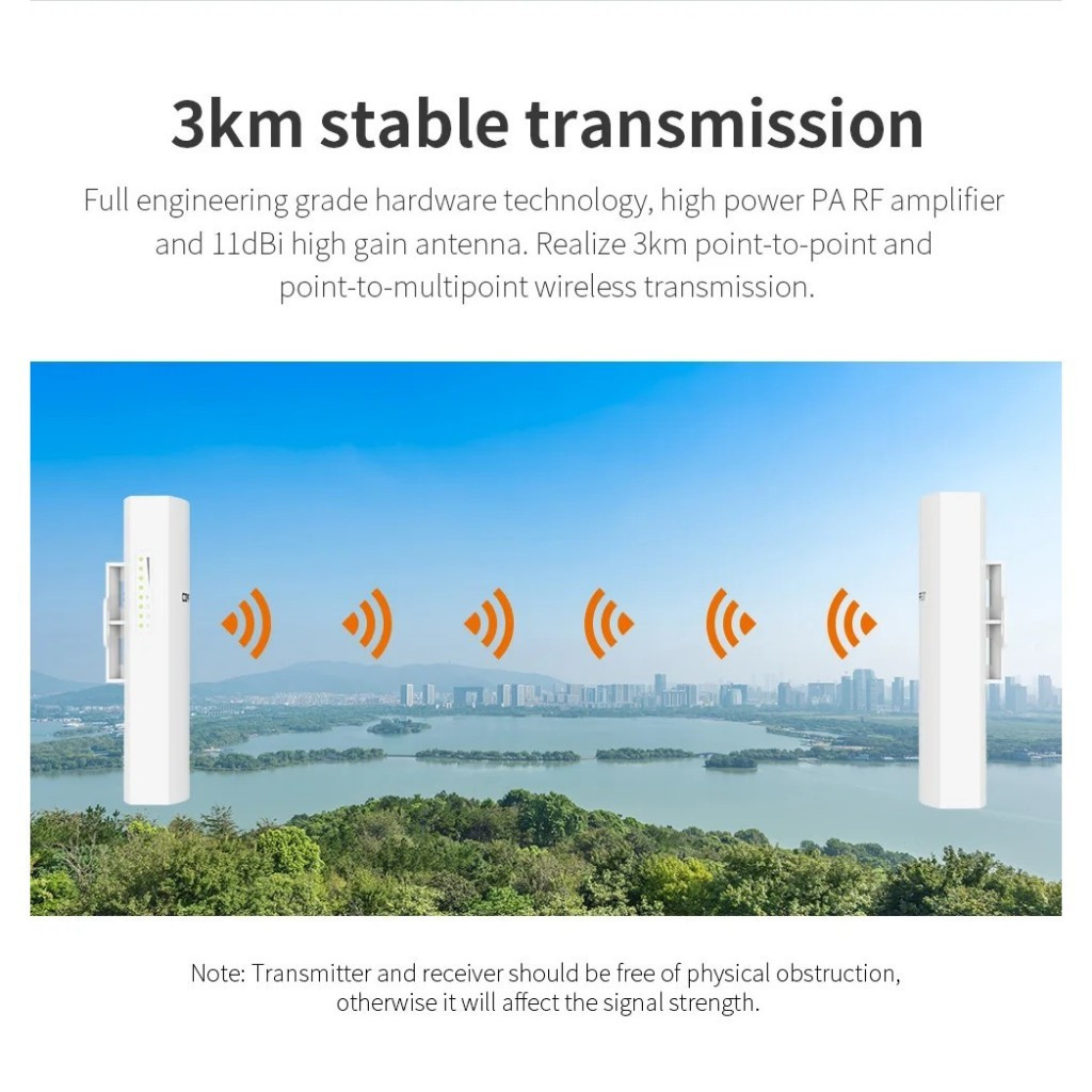[New]ใหม่อัพเกรด Comfast CF-E113AV2 2PCS WiFi Bridge 300Mbps 1-3 กม. จุดไปยังจุด 5GHz Outdoot เราเตอ
