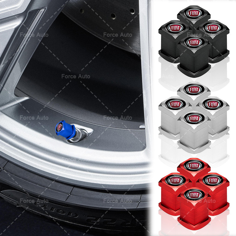 2/4pcs รถยางป้องกันหมวกสแควร์ออกแบบล้อรถ Tyre สําหรับ Fiat 500 500L 500X 124 Bravo Freemont Panda Pu