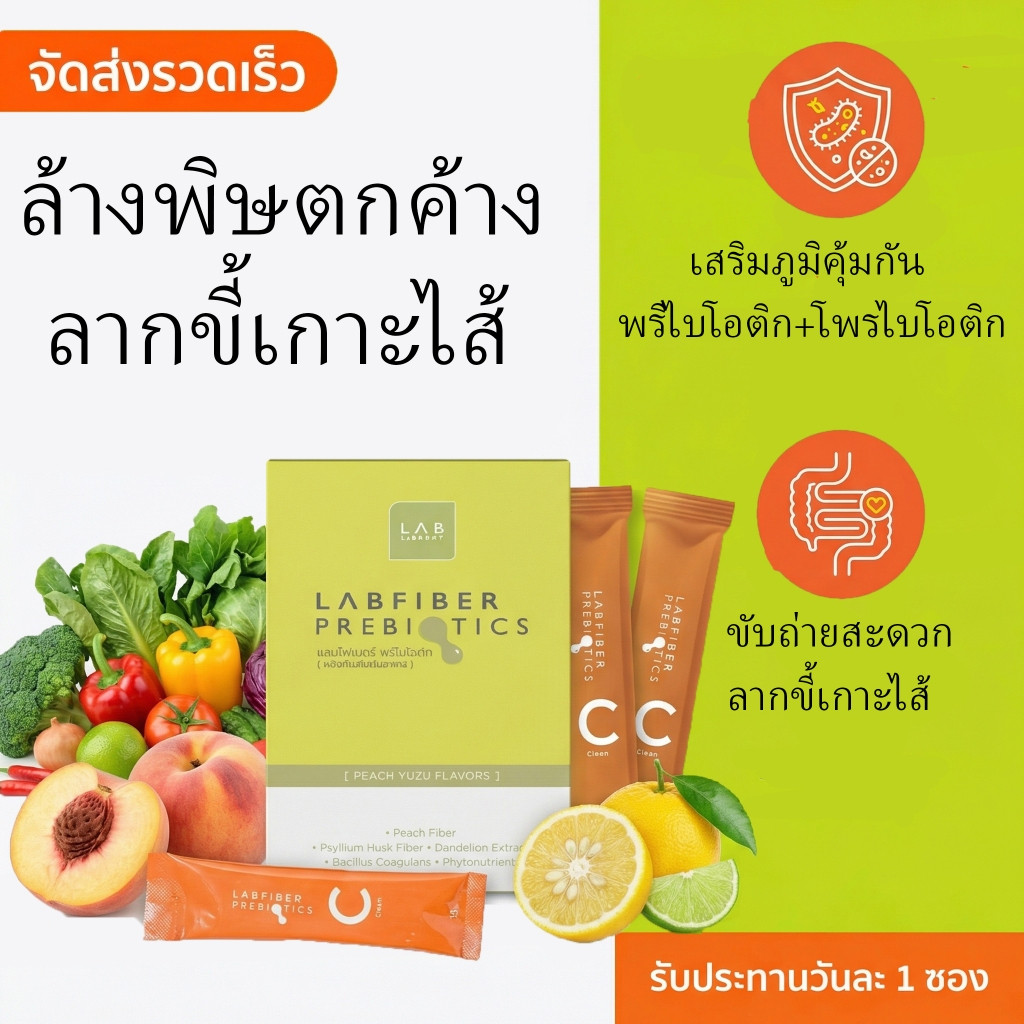 [ของแท้ 100%] Labfiber Prebiotics ใยอาหารช่วยควบคุมระบบย่อยอาหาร ดูแลสุขภาพลำไส้ #Labfiber #พรีไบโอติก #ดูแลลำไส้