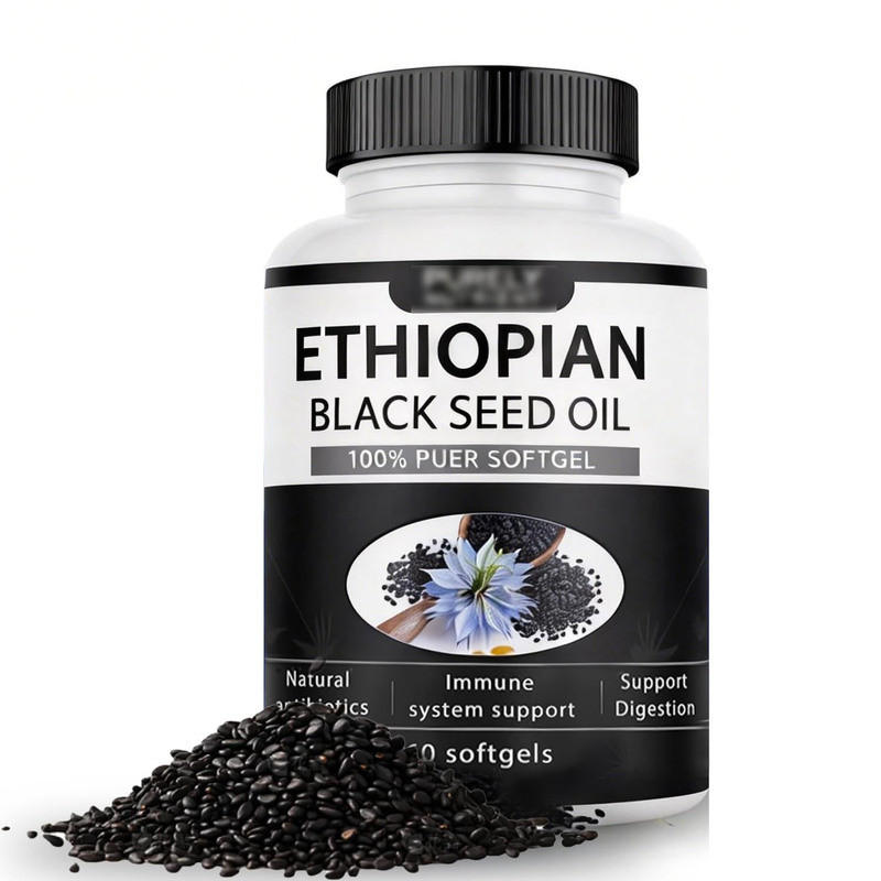 现货爆款ETHIOPIANBLACK SEED OIL 比亚黑籽油60粒AL9+280/