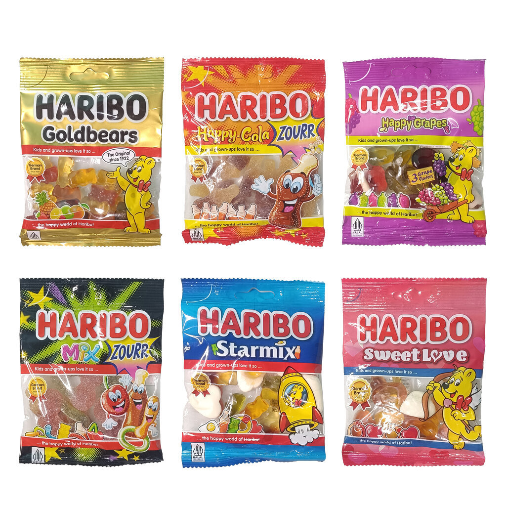 Haribo Jelly ฮาริโบ้ วุ้นเจาลาตินสำเร็จรูป กลิ่นผลไม้ ขนาด 45 กรัม ราคาขายปลีก 20 บาท