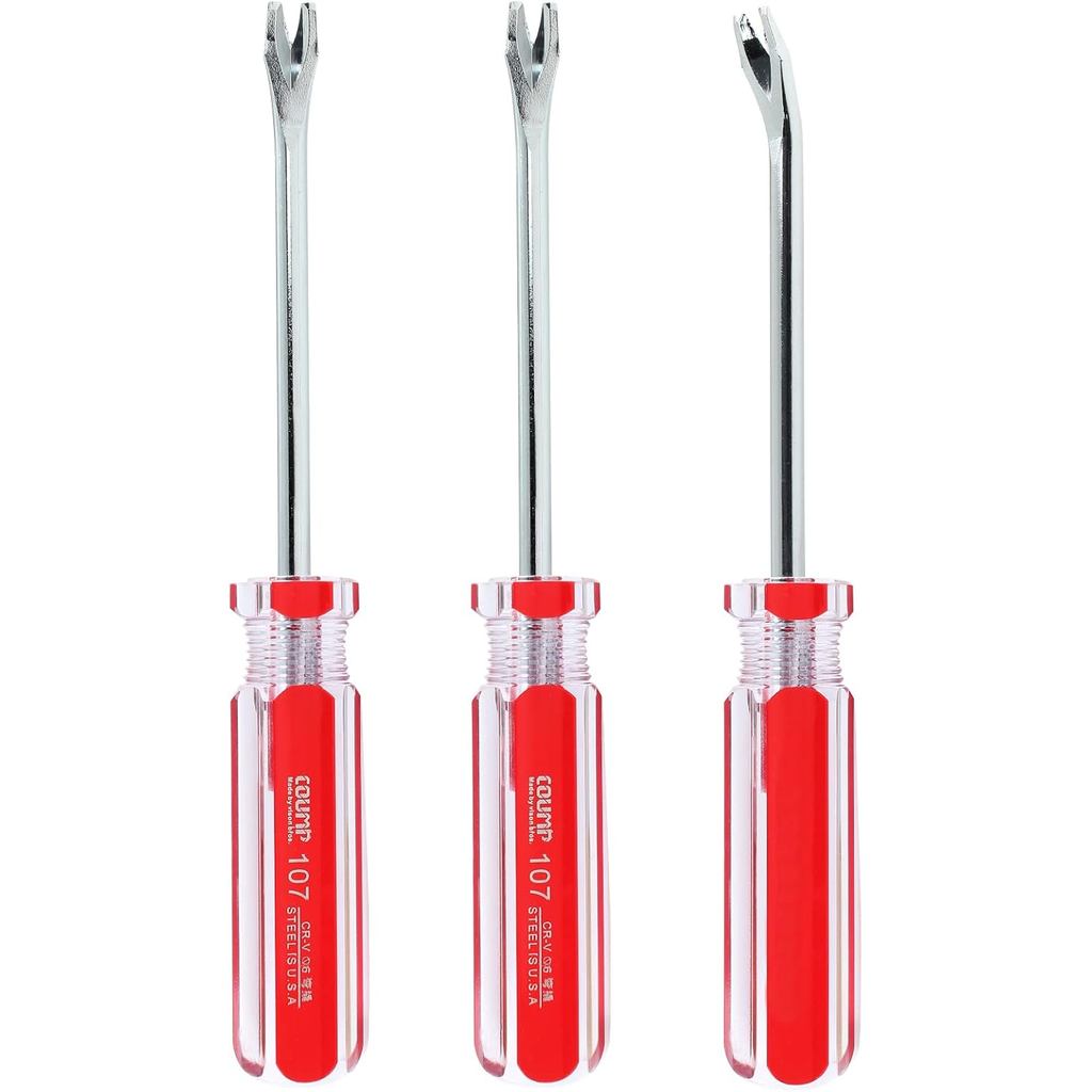 Uenhoy 3 ชิ้น Tack Lifter 3 มม.U-Tip Tack Puller Nail Staple Rivet Remover ไขควงเครื่องมือ (หัวข้อศอ