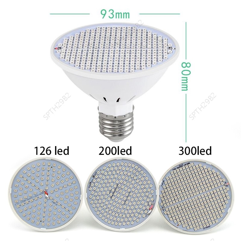 Full Spectrum 200 300 LED Plant Grow Light ดอกไม้หลอดไฟปลูก E27 สําหรับในร่มหลอดไฟ Phyto Hydroponic 