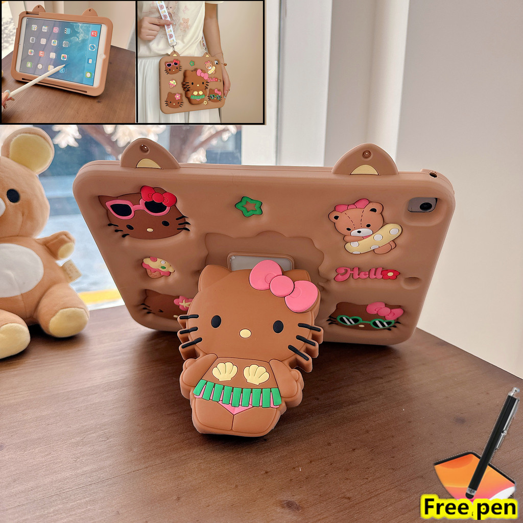 เคสสําหรับ Samsung Tab A11 8.7 นิ้ว 2025 SM-X130/X135/X133 A9 X110 X115 2023 การ์ตูน Loverly แมวน่ารักปลอกสายคล้องฝาครอบแท็บเล็ต