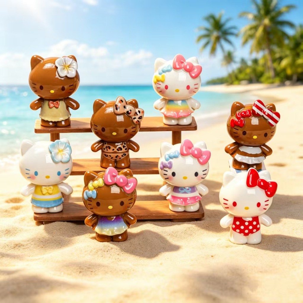 8PCS Beach Cat พร้อมชุดว่ายน้ํา 3D เรซิ่น Charms สําหรับ DIY(7-279)888