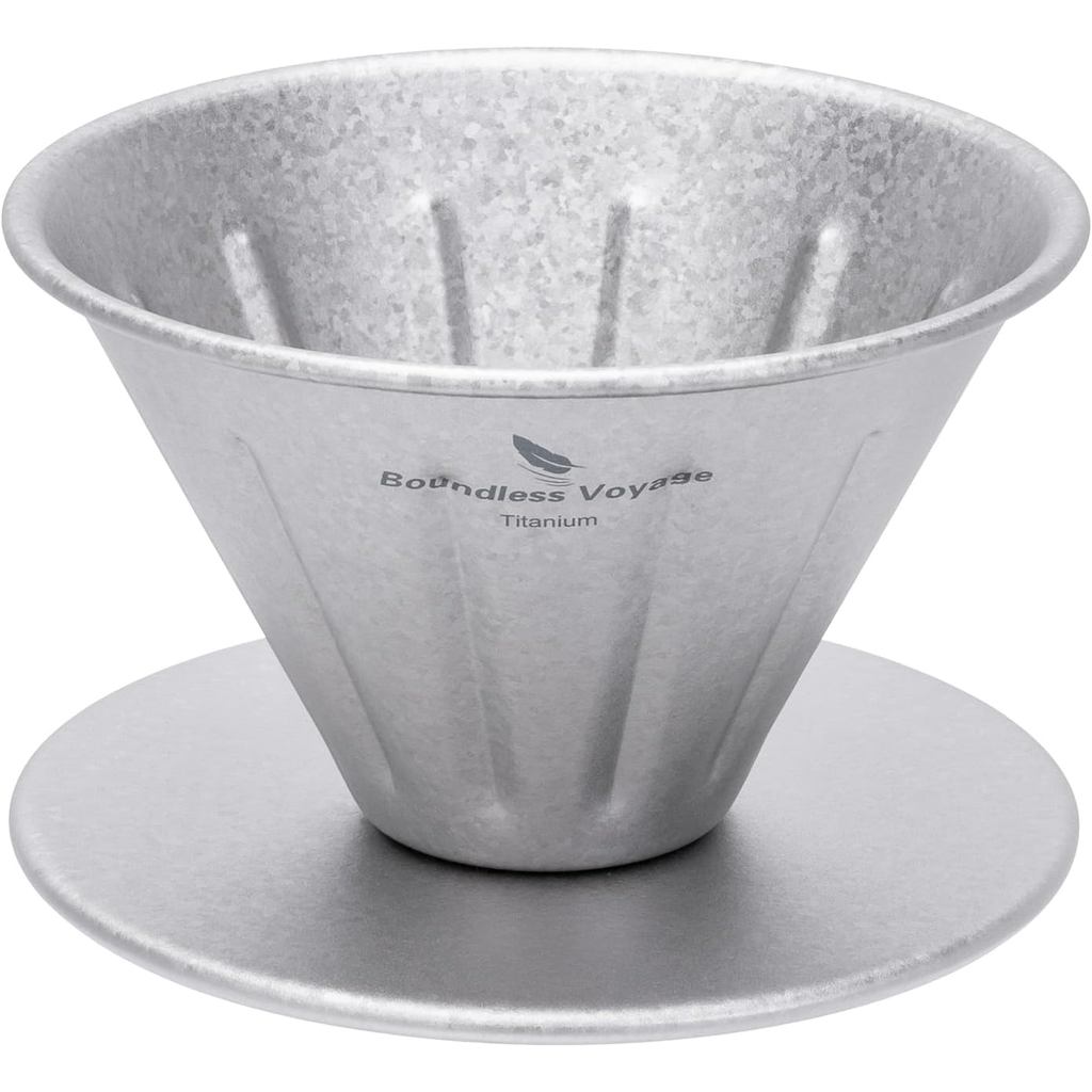 Reusable Filter Paperless Cone Coffee Maker Titanium, Non-Electric Pour Over Coffee Dripper, Manual 