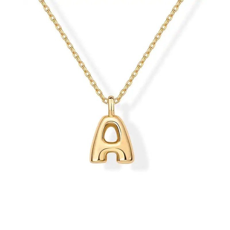 PAVOI14K Gold-Plated ประณีต Bold Bubble Letter จี้สร้อยคอผู้หญิง-สร้อยคอ U8VI