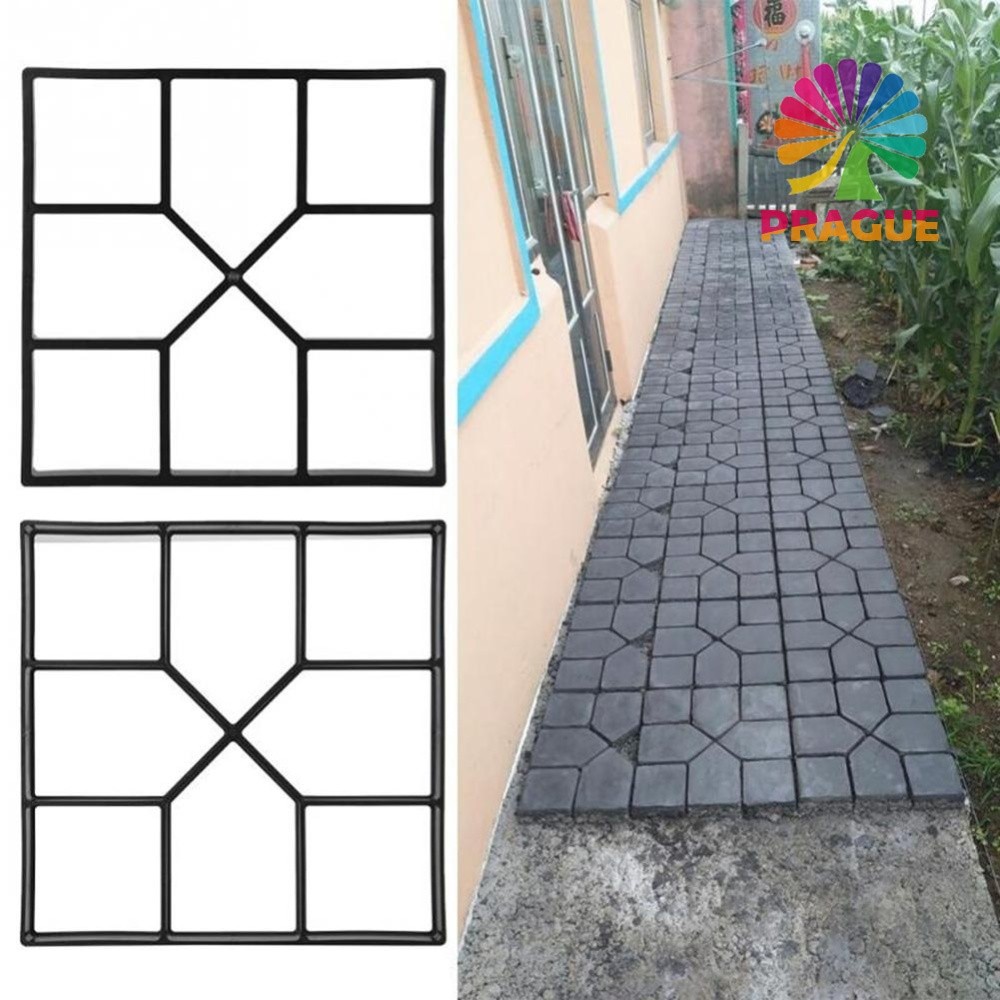 Garden Path Maker ซีเมนต์อิฐ Paving Courtyard แผนที่คอนกรีต Pavement เครื่องมือพลาสติก DIY Pavement 