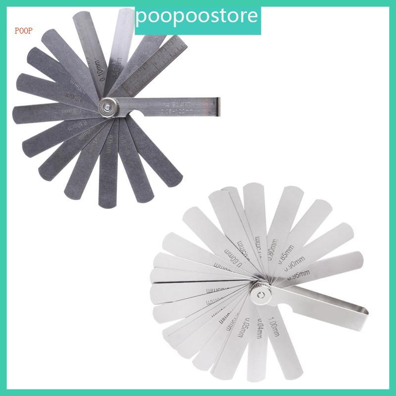 POOP Metric Feeler Gauge สแตนเลส Feeler Gauge เครื่องมือวัดความหนามีเครื่องหมายที่ชัดเจน
