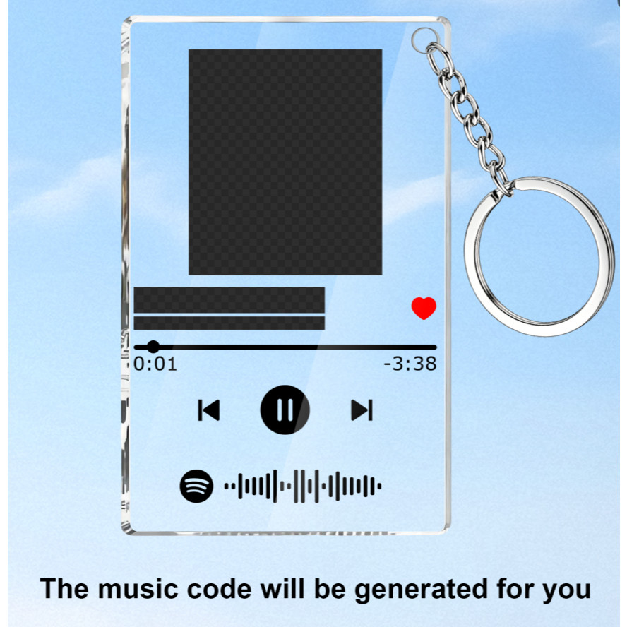 VVWI ฟรี Custom Spotify Code พวงกุญแจอะคริลิค | สแกนเล่นเพลงของคุณ | จี้เพลงส่วนบุคคล | กําหนดเอง