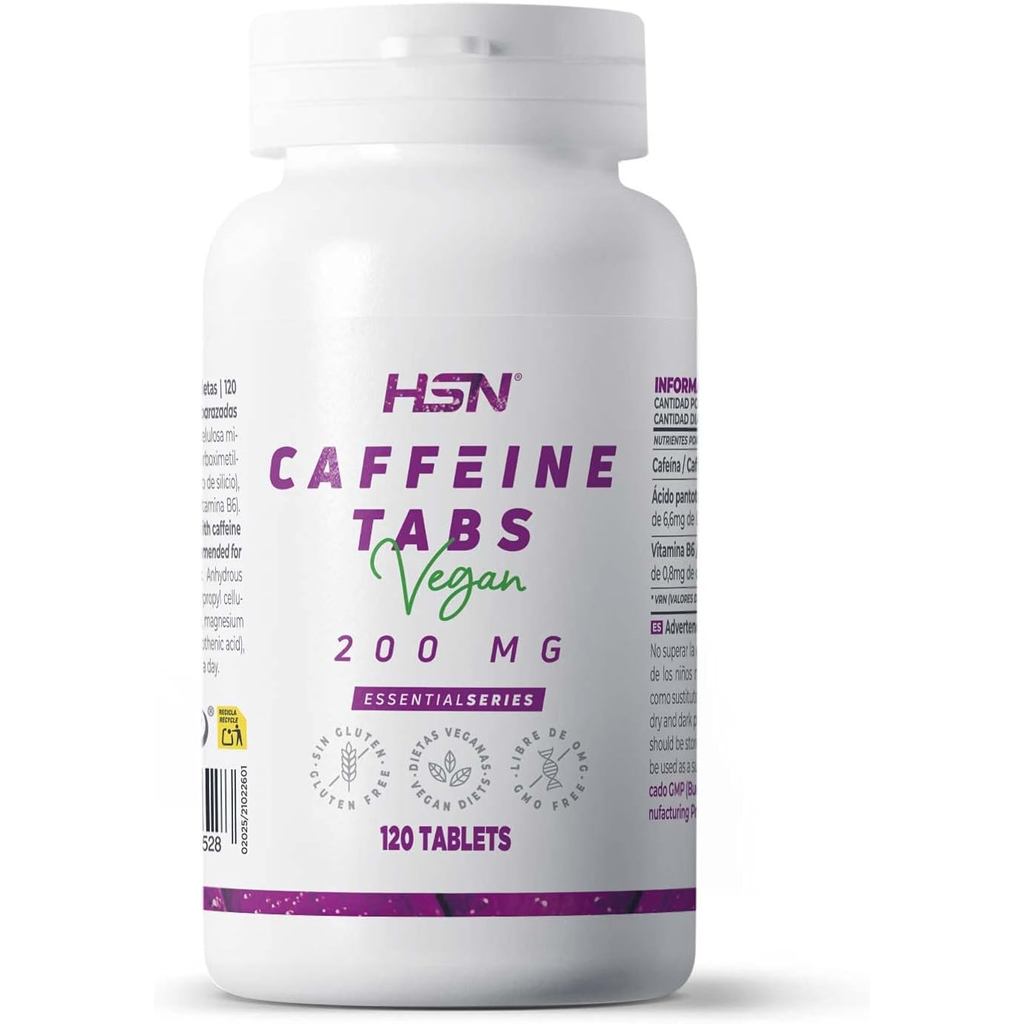 HSN Anhydrous Caffeine 200มก |   เม็ด 120 เม็ด |   คาเฟอีนสกัดด่วนบริสุทธิ์ |   โดสสูง |   ไม่ใช่พัน