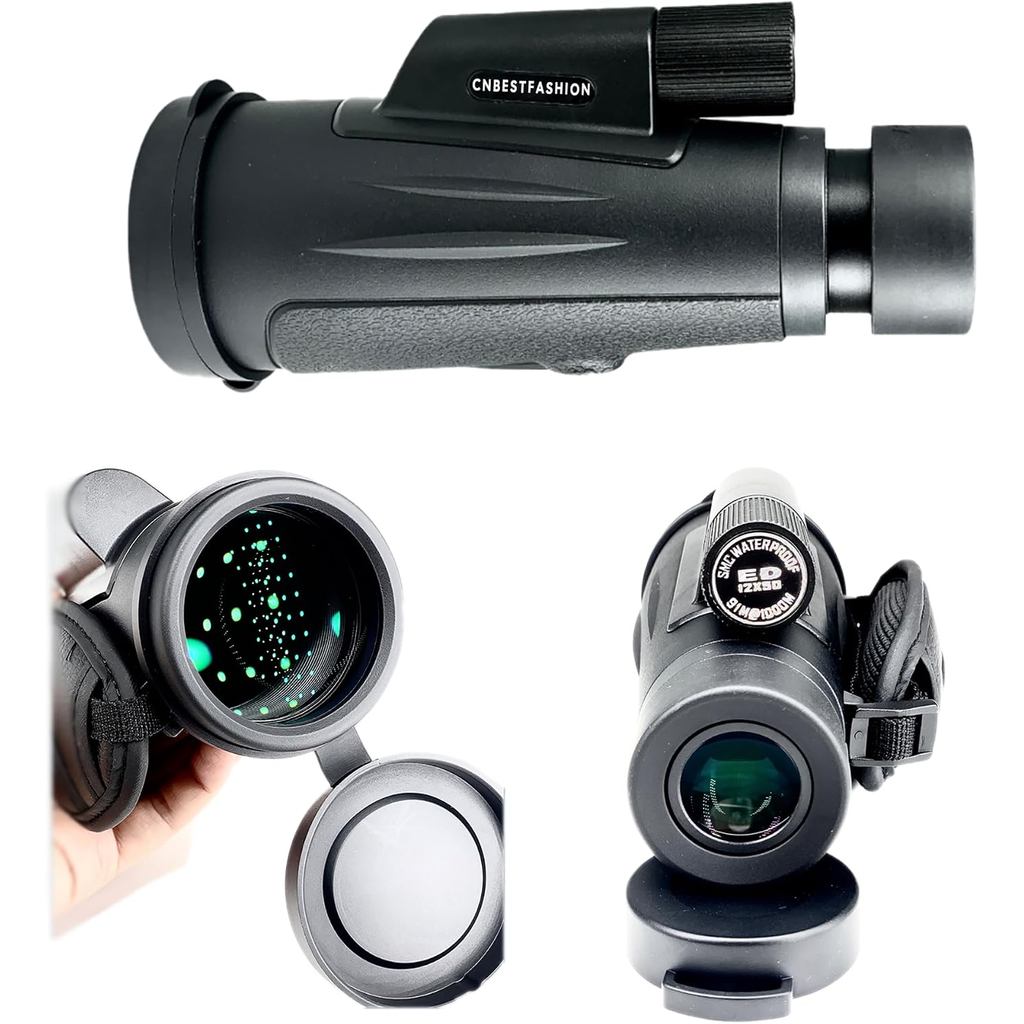 12x50 HD กล้องโทรทรรศน์ตาข้างเดียวพร้อม BAK4 Prism & FMC,24 มม.มุมกว้างพร้อม IPX7 ไนโตรเจน-Purged กั