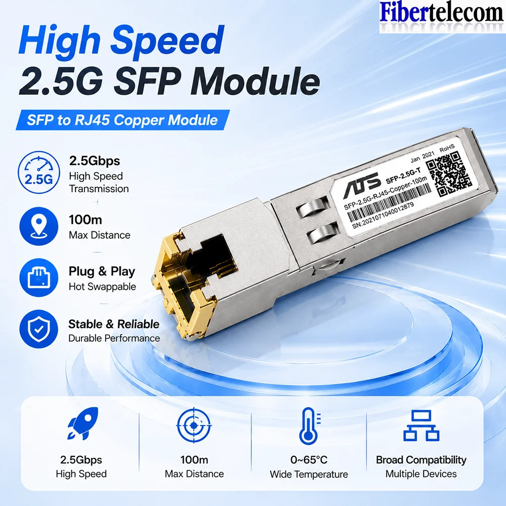 2.5Gbps RJ45 โมดูล SFP Transceiver ทองแดงความเร็วสูง 1000M Ethernet Converter สําหรับสวิทช์เราเตอร์เครือข่ายอัพเกรด