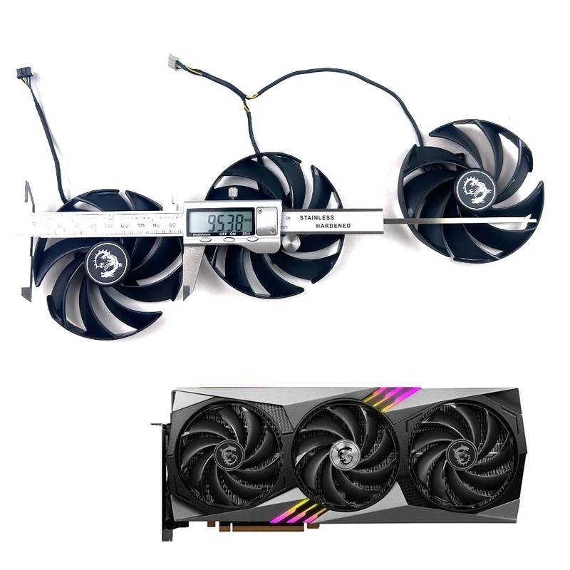 * พัดลมระบายความร้อนใหม่ 95 มม. 4PIN PLD10020B12H สําหรับ MSI RTX4060 4070 4080 4090 4070TI 4080TI G