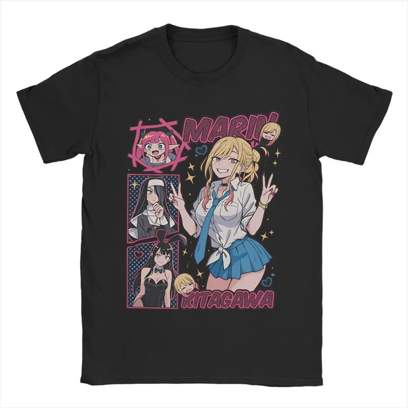 เสื้อยืดอนิเมะ My Dress-Up Darling Marin Kitakawa Wakana Gojo สไตล์ฮิปปี้ ฤดูร้อน ผ้าฝ้าย 100% คอกลม