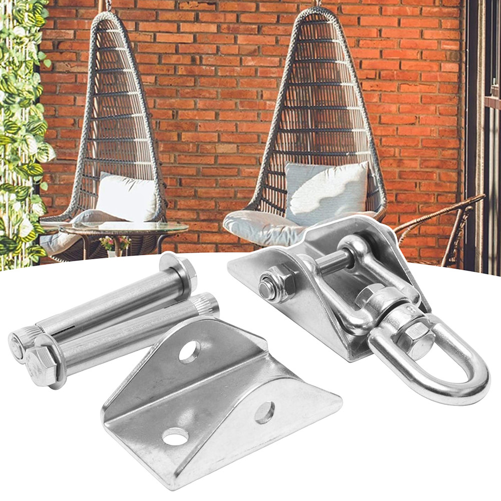 ไม้แขวนเสื้อสวิงสําหรับงานหนักตะขอแขวน 360° หมุน Swing Hooks สกรู 4 ชิ้นสําหรับ Porches Yo-ga ที่นั่