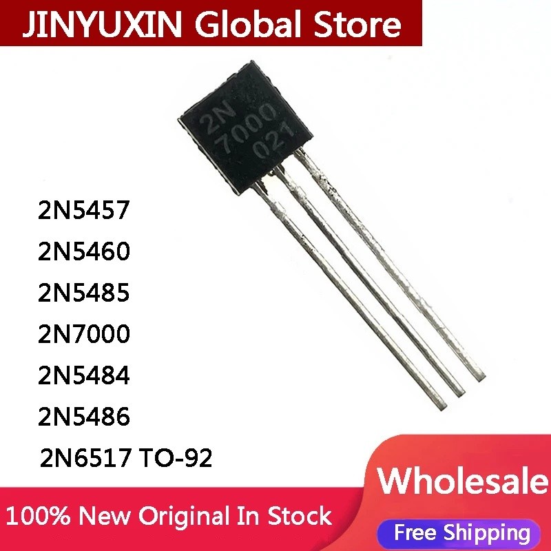 5PCS 2N5457 2N5460 2N5485 2N7000 2N54 2N5486 2N6517 TO-92 ทรานซิสเตอร์ใหม่ในสต็อกขายส่ง