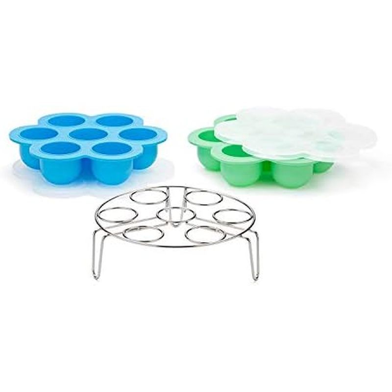 ซิลิโคนไข่-Bites-แม่พิมพ์สําหรับ Instant-Pot-Accessories พร้อมซิลิโคน-ยืด-ฝาปิด - Ice-Cube-Trays Reu