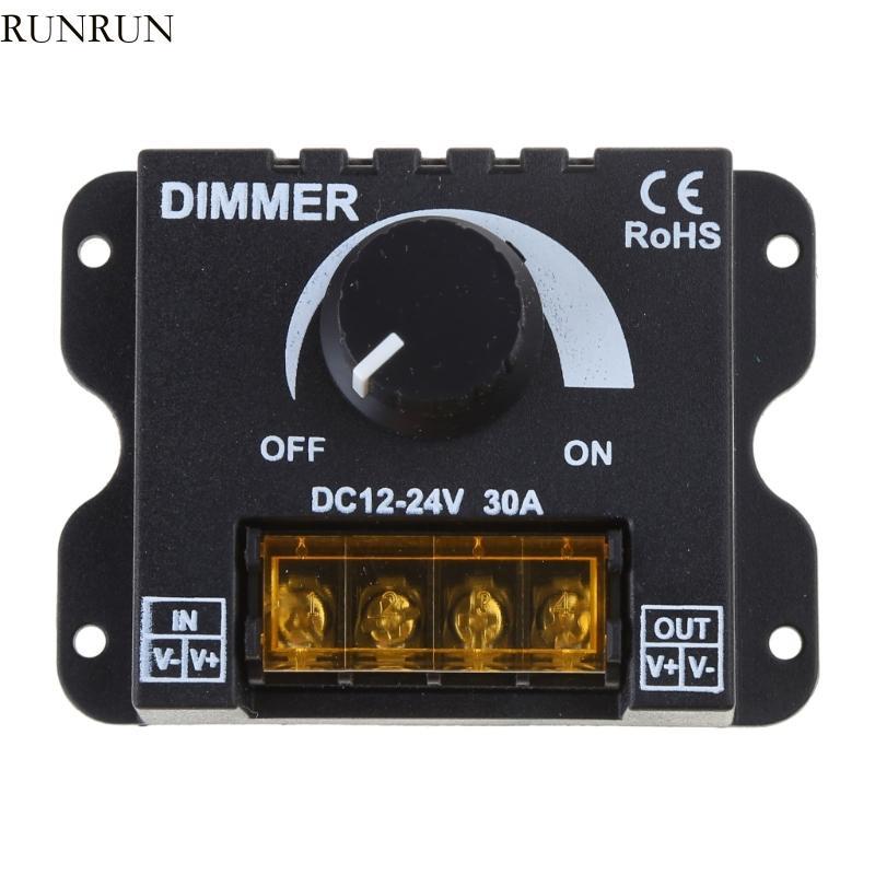 RUN DC 12V 24V 30A Light Strip Dimmer PWM Dimming Controller สําหรับ Dimmer Knob ปรับ