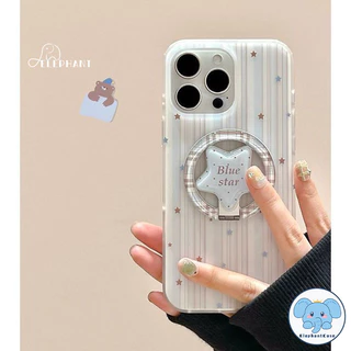 เคสไอโฟน 17สำหรับ IPhone 17 13 15 16 11 14 12 Pro Max 15 16 14 Plus เคส IMD พร้อมขาตั้งรูปดาว ลายทางฟ้า จุด สไตล์มินิมอล