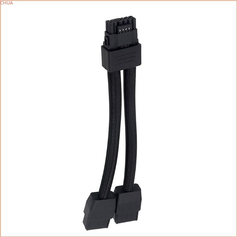 Chua สายไฟ 16Pin Connector 12VHPWR อะแดปเตอร์ 2x 8Pin ถึง 16Pin GPU สายต่อสําหรับ 3090Ti 4070Ti 4080