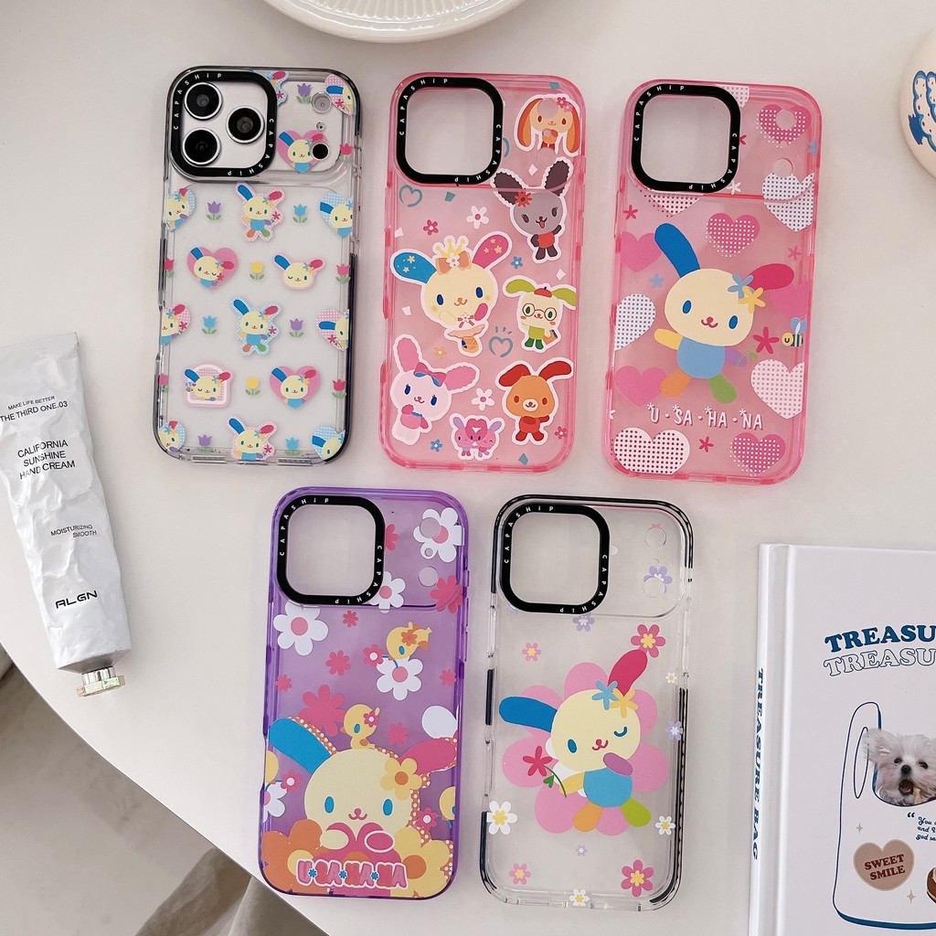 CAPASHIP Designer USAHANA ดอกไม้กระต่ายญี่ปุ่นการ์ตูน Hello Kitty Soft Case Cover Casing สําหรับ iPh
