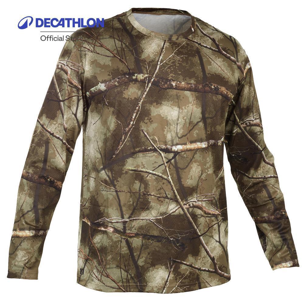 Decathlon Long-Sleeve Breathable T-Shirt Treemetic เสื้อยืดแขนยาวสำหรับการส่องสัตว์ รุ่น Treemetic 100 - Brown