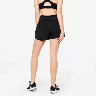 Decathlon Women'S 2-In-1 Fitness Shorts กางเกงขาสั้นผู้หญิง 2-In-1 สำหรับออกกำลังกาย - Black