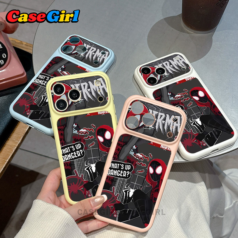 เคสสําหรับ IPhone 14 12 18 17 13 11 16 15 Pro Max เคสนิ่มพร้อม Miles Spider-Man พิมพ์ขอบหลากสี