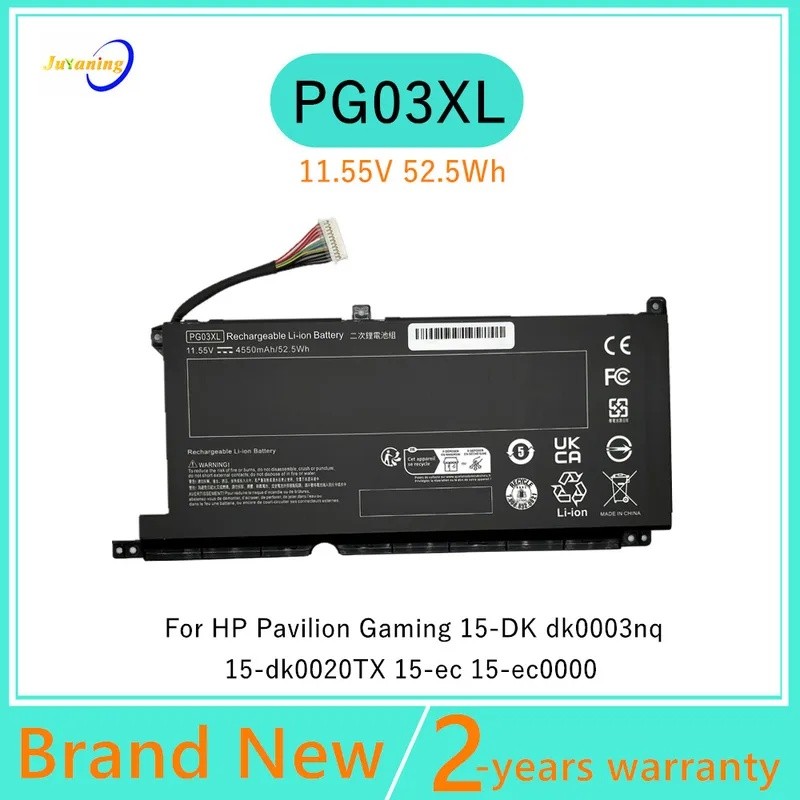 PG03XL แบตเตอรี่แล็ปท็อปสําหรับ HP Pavilion Gaming 15-DK 15-ec OMEN 5X FPC52 16-a0000TX 16-a0001TX S