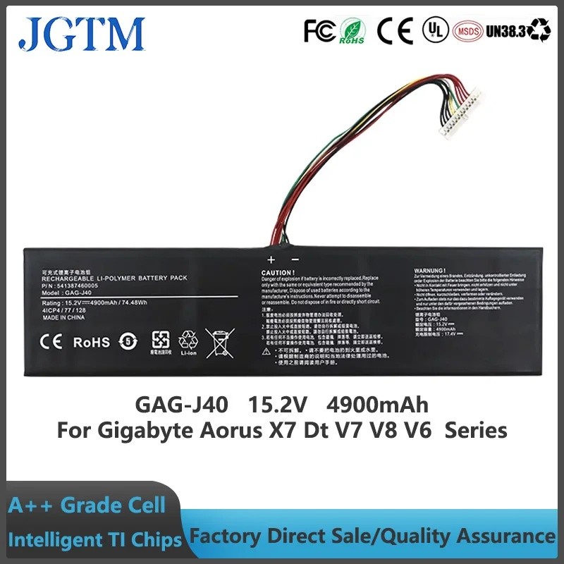 JGTM GAG-J40 แบตเตอรี่แล็ปท็อปทดแทนเข้ากันได้กับ Gigabyte Aero 14 V7 K7 14-P64WV6 14-W-CF2 15 15X V8