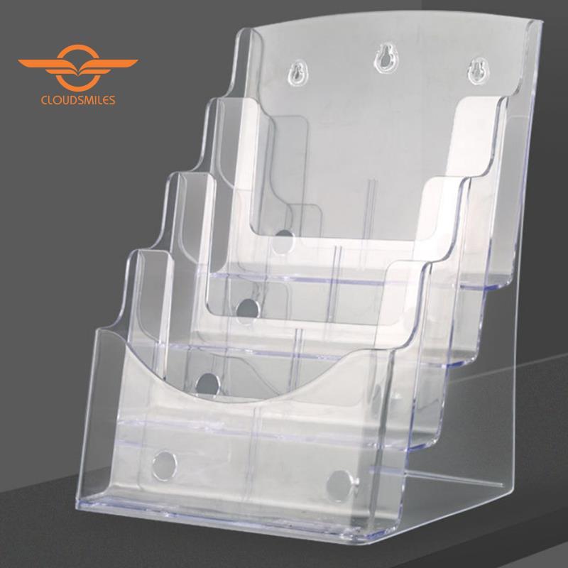 [CloudsMiles.th] A5 อะคริลิค Brochure Display Stand Rack Flyer Holder นิตยสาร Organizer
