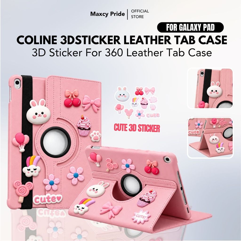 Samsung Galaxy Tab S6 Lite / A11 Plus / A7 Lite / A9+ / A8 10.5" Leather Flip 360 Rotation Character