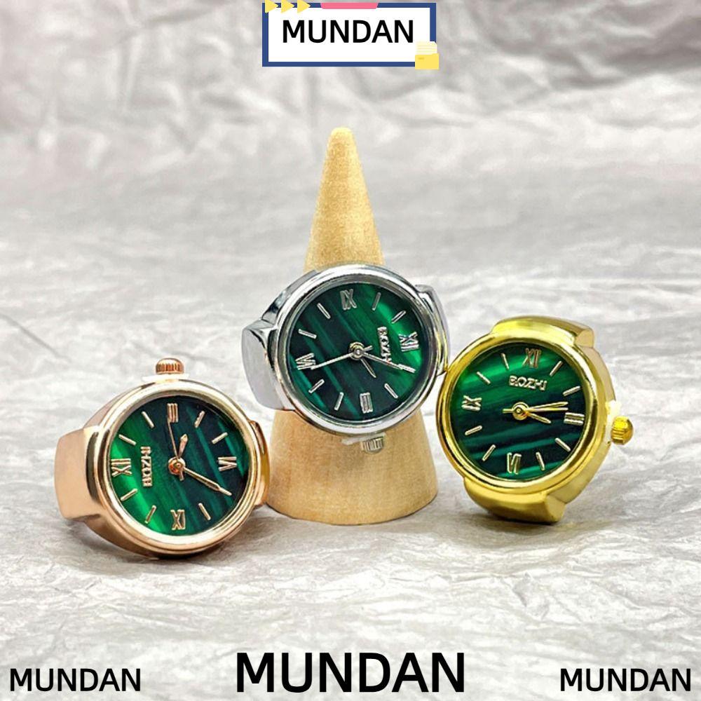 MUNDAN Round Quartz Finger Rings Fashion for Women Men Vintage Digital Watch