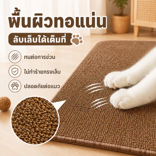 แผ่นขูดแมว เสื่อพรมเลียนแบบป่านศรนารายณ์ การเจียรกรงเล็บสัตว์เลี้ยงทําความสะอาดง่ายใช้งานได้หลายวิธี
