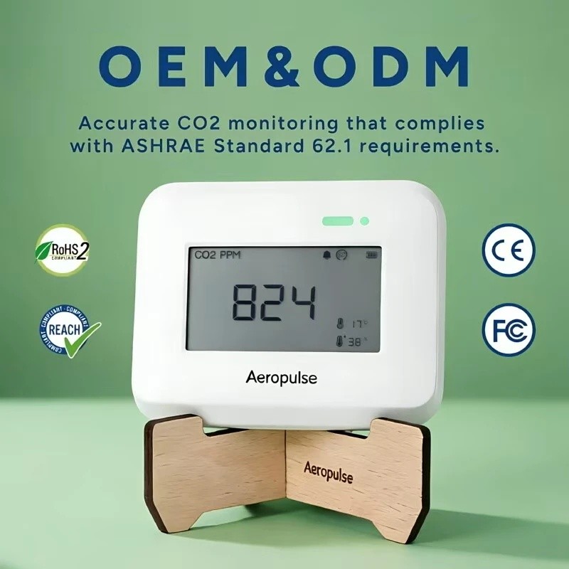 I5Q6 ความแม่นยําสูง WiFi Group CO2 TVOC & PM2.5 เครื่องตรวจจับเสียง + Light Alarm สําหรับห้องเรียนโร