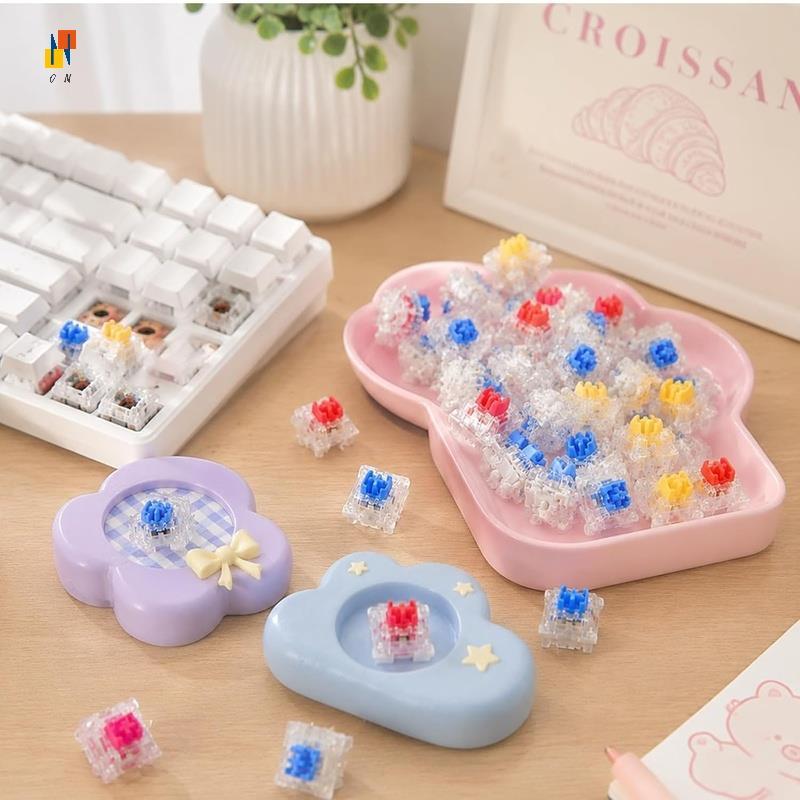 Clickers ชุด 90 ชิ้นสําหรับคีย์บอร์ดเครื่องพิมพ์การพิมพ์ 3D รวมแหนบและแปรง 30Blue+ 30Yellow+ 30Red K