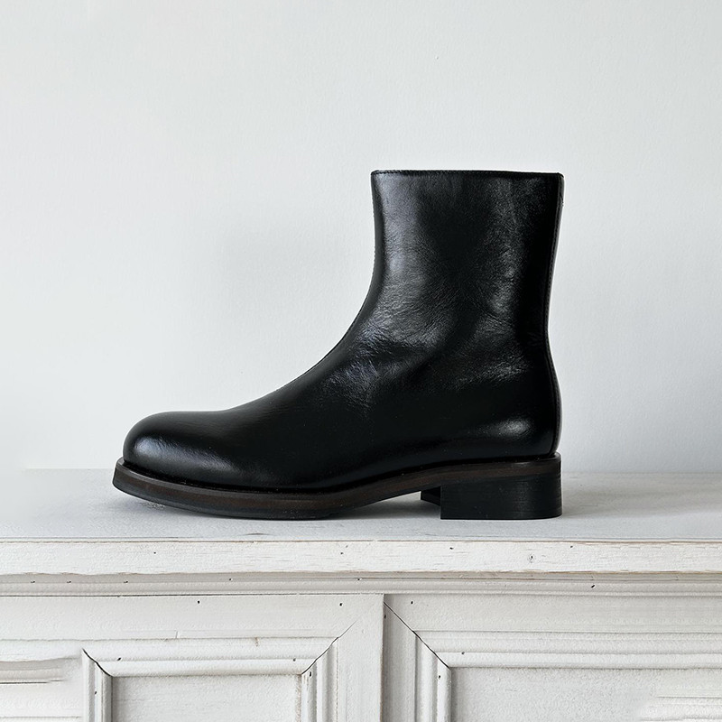 High-Top เชลซีรองเท้าผู้ชาย Square Toe Retro หนาSoled ความสูงสไตล์อังกฤษคู่สไตล์เดียวกัน Chimney Casual Martin รองเท้า