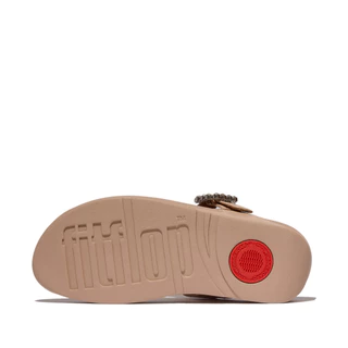 FITFLOP LULU CRYSTAL-BUCKLE TOE-POST รองเท้าแตะแบบหูหนีบผู้หญิง รุ่น E1D-B41 สี BEIGE