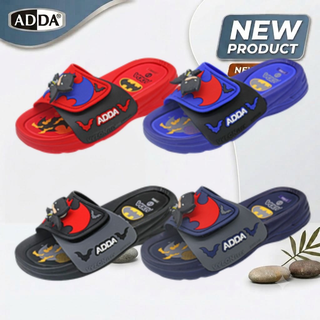 ADDA รองเท้าแตะเด็ก Batman 31RB8-B1 ลิขสิทธิ์แท้ พื้นนุ่ม Vylon Flex เบอร์ 8-3