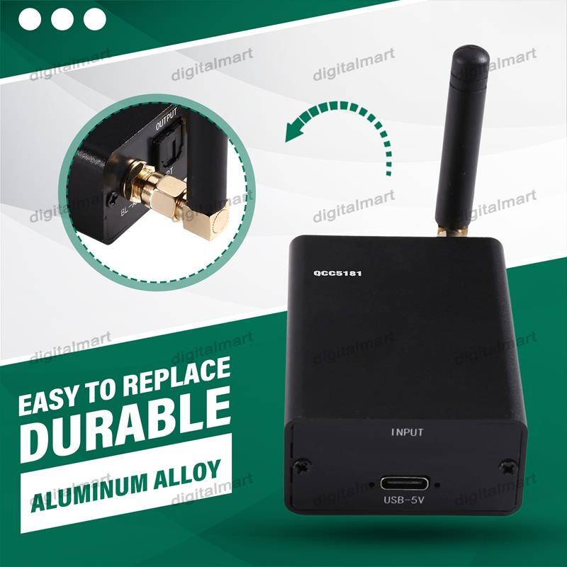 Lossless Audio Bluetooth 5.4 Receiver พร้อม QCC5181 ชิป Optical/Coaxial/USB สําหรับ Home Car Audio L
